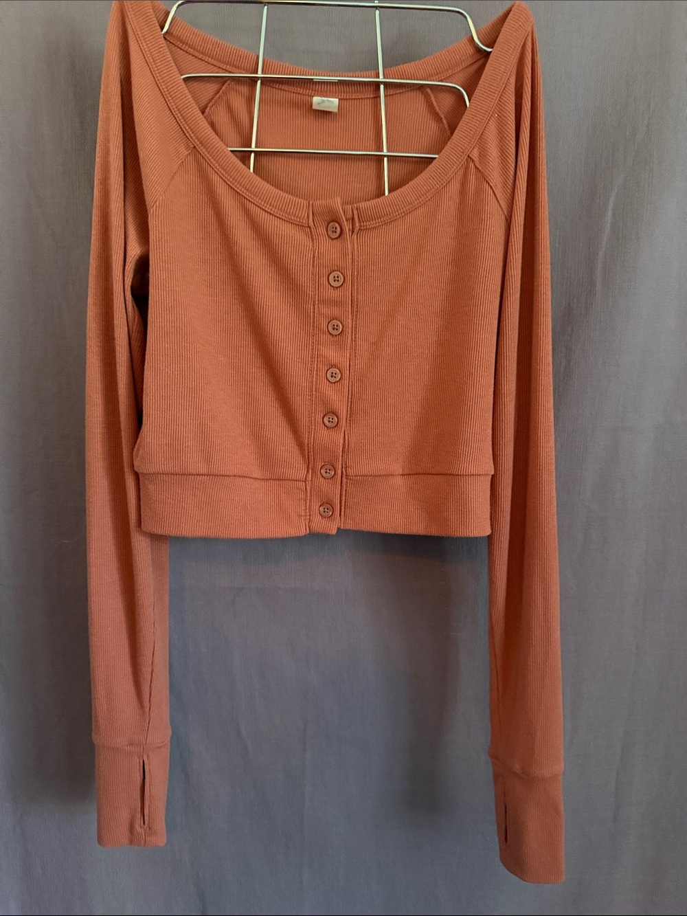 Old Navy Rust Off-Shoulder Ribbed Top NWOT Small